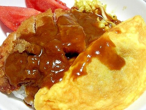 子供も大人も大好き♡オムカツカレー